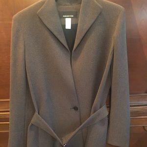 Tweed jacket with belt